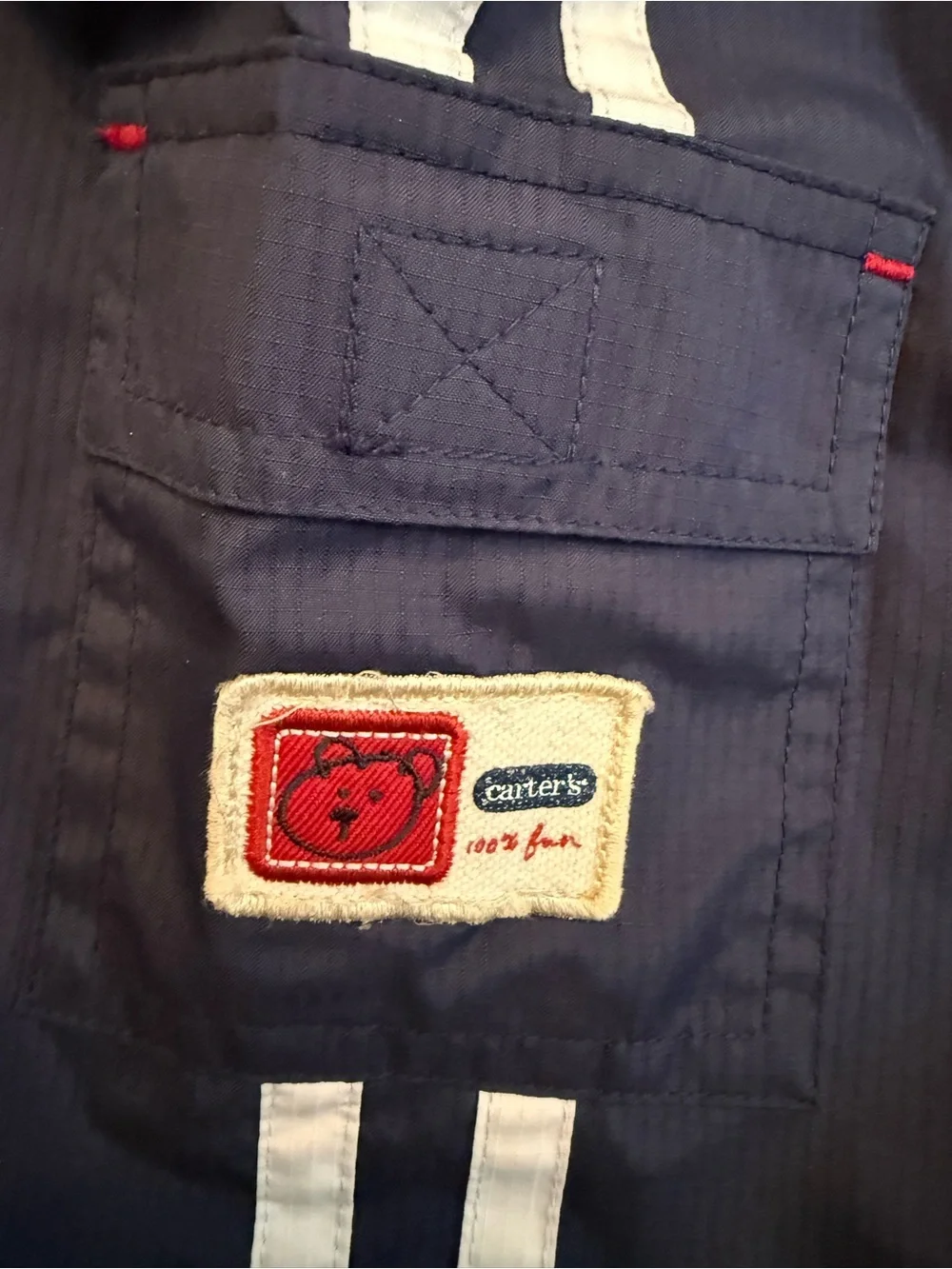 Carter's Navy Jogger Sweatpants with White Stripes and Patch